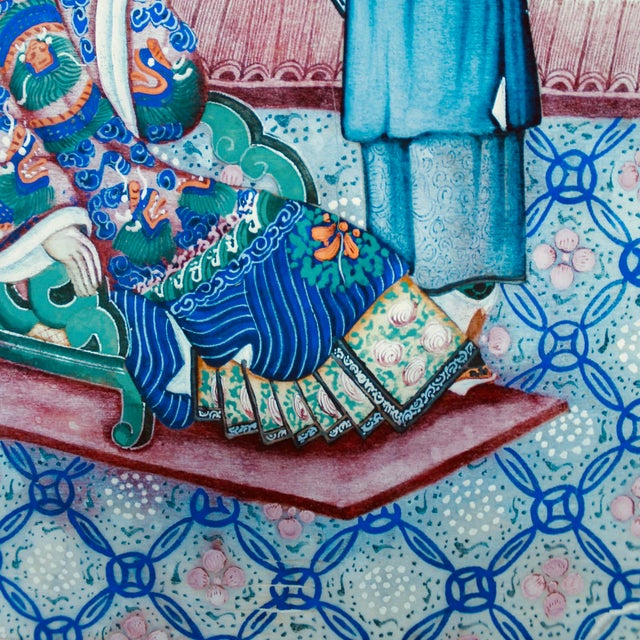 Trio of Fine Chinese Export Paintings on Mulberry Pith Paper, 19th Century For Sale - Image 17 of 18