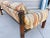 1970s Vintage Brutalist Wood, Brass, and Striped Upholstered Sofa For Sale - Image 9 of 12