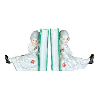Vintage Regency Hand-Painted Bookends - a Pair For Sale