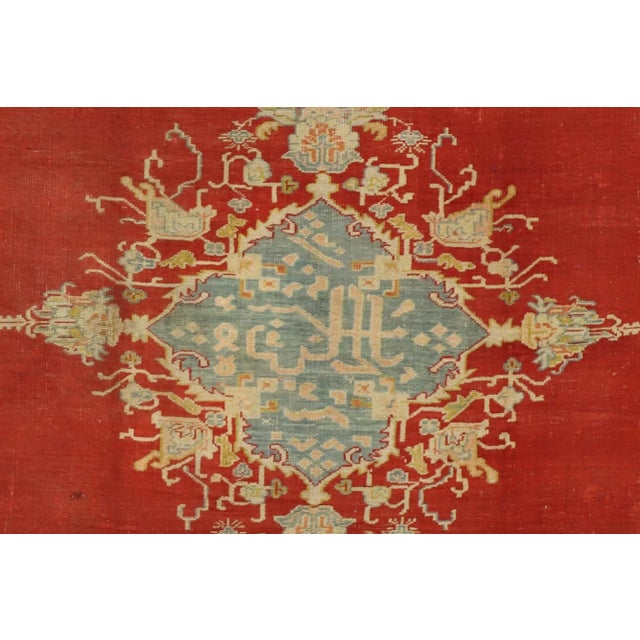 Antique Red Turkish Oushak Rug - 08'05 X 11'10 For Sale - Image 4 of 11