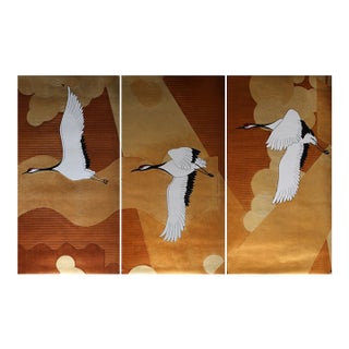 Hand-Painted Chinoiserie Wallpaper Panels--- Custom Wallpaper Available For Sale