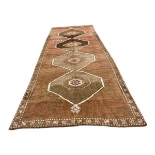 Geometric Designed Vintage Turkish Kilim Rug - 48"x122" For Sale