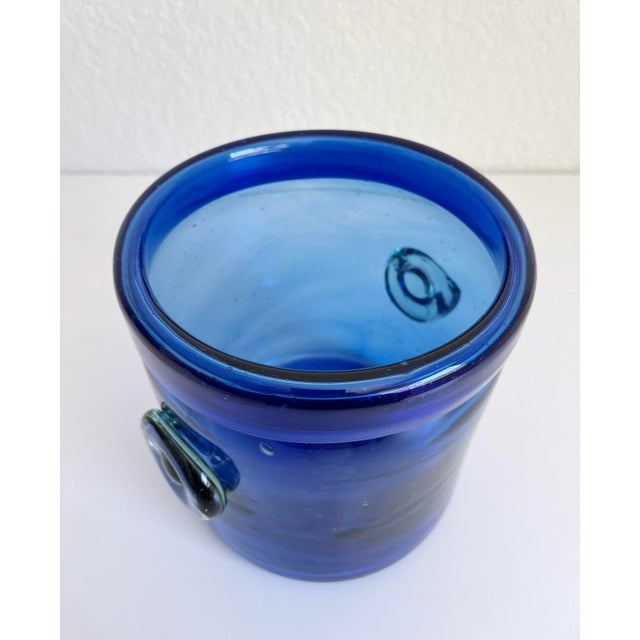 Italian Cobalt Glass Wine Cooler Ice Bucket, Mid 20th C For Sale In Sacramento - Image 6 of 7