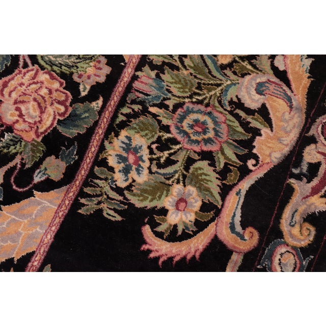 Botainical Bakhtair Pak-Persian Black/Black Wool Rug - 9'2'' X 12'2'' For Sale In New York - Image 6 of 9