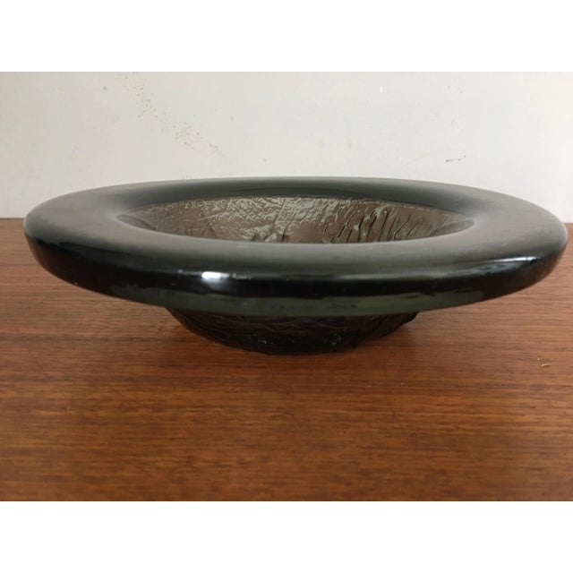 Vintage Brava glass bowl by Ann & Goran Warff for Kosta Sweden. Signed on rim.