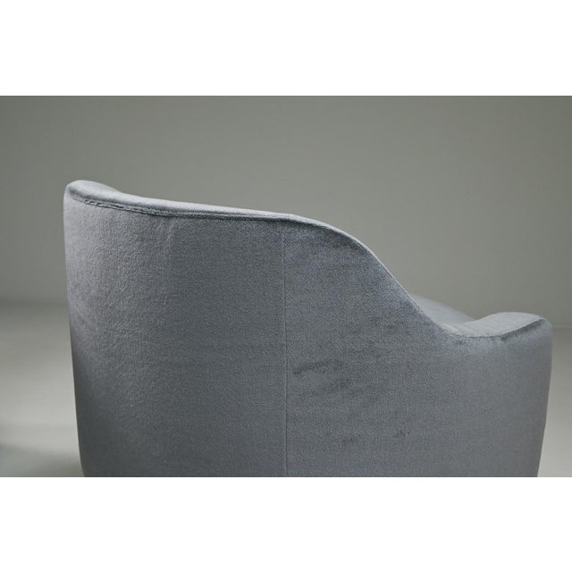 Textile Ice Blue Mohair Lounge Chairs, Italy, 1950s, Set of 2 For Sale - Image 7 of 9
