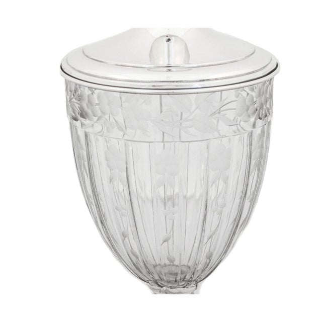 Mid-Century Modern 1910s Sterling and Crystal Urn For Sale - Image 3 of 6