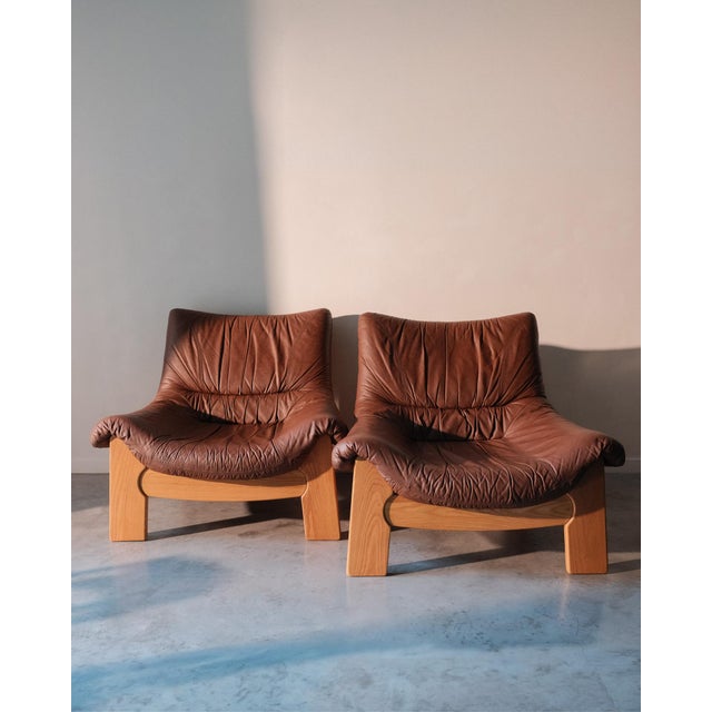 Brown Lounge Chairs from Maison Regain, 1970s, Set of 2 For Sale - Image 8 of 16