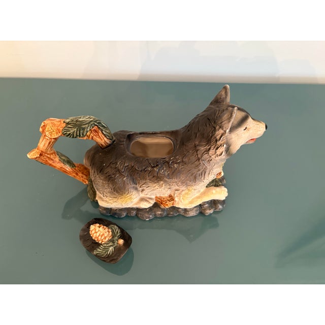 Vintage Ceramic Wolf Teapot by Fitz and Floyd For Sale - Image 6 of 9