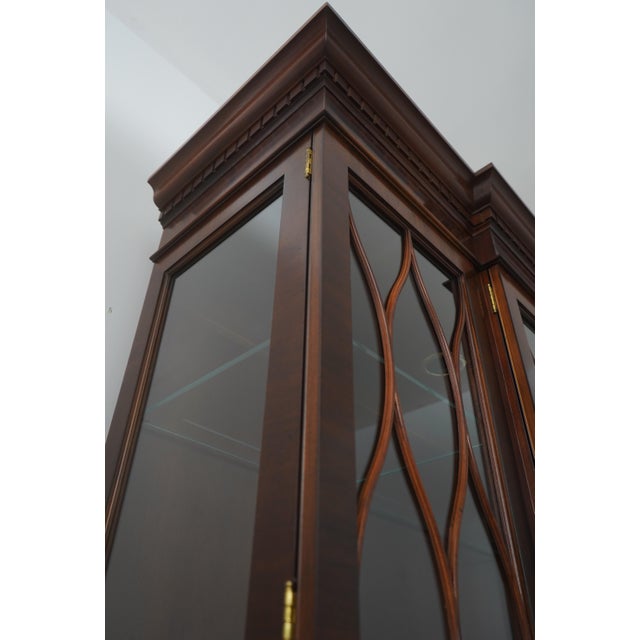 Baker Mahogany 2 Piece Breakfront China Display Cabinet For Sale - Image 10 of 18