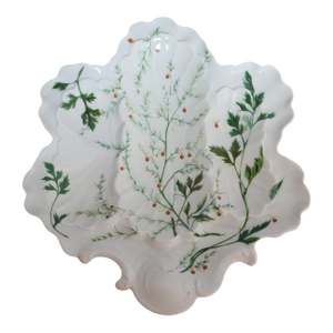 Vintage French Limoges Botanical Oyster Serving Plate