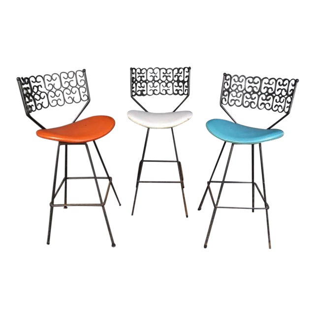 Set of Three Arthus Umanoff Vintage Stools For Sale