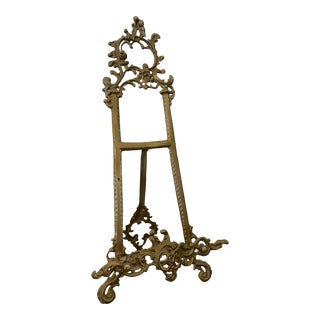 1960s Large Art Nouveau Brass Table Top Easel For Sale