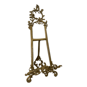 1960s Large Art Nouveau Brass Table Top Easel