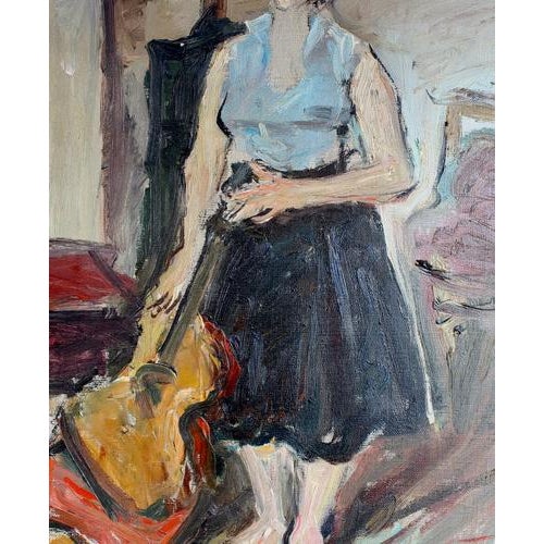 Carlo Striccoli, The Guitarist, 1960s, Oil on Canvas For Sale - Image 9 of 18