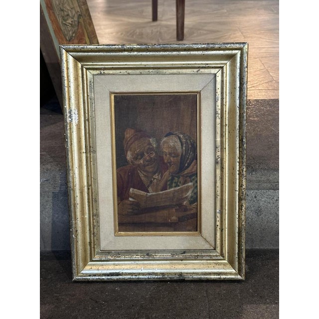 1900 - 1909 Torquato De Vita, Elderly People, Oil on Panel, 1900 For Sale - Image 5 of 7