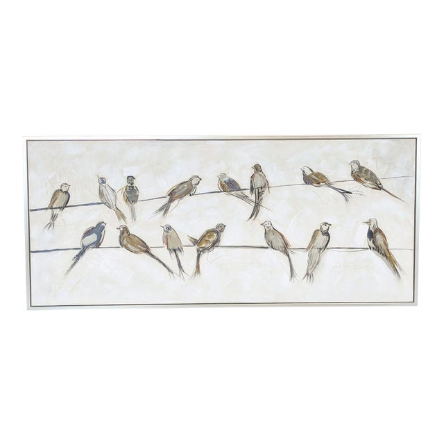 Framed Bird Drawing on Wires For Sale