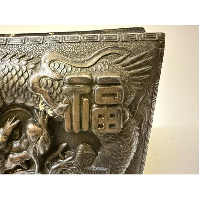 Antique Japanese High-Relief Dragon Metal Trinket Box, Circa 1920 For Sale - Image 9 of 18