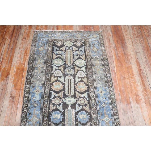 Early 20th Century Antique Zabihi Collection Wide Persian Heriz Runner - 3'7" x 15'9" For Sale - Image 5 of 11