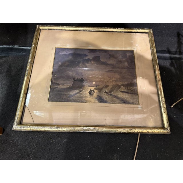 Jaisse, Sailboat in the Moonlight, 1800s, Lithograph For Sale - Image 6 of 6