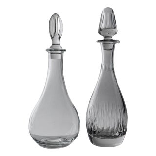 Vintage Murano Glass Decanters with Stoppers, 1980s, Set of 2 For Sale