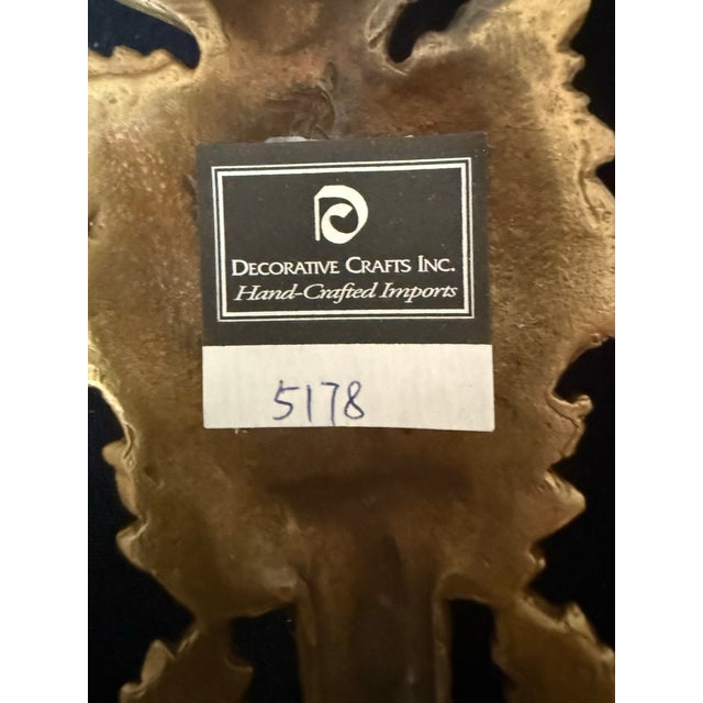 Vintage Pair Decorative Crafts Inc. Neoclassical Brass Two Arm Candle Sconces. Rare For Sale - Image 10 of 10