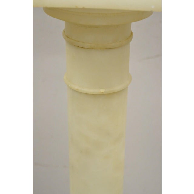 Antique Alabaster Marble Empire Style Carved Column Pedestal Plant Stand For Sale - Image 10 of 12