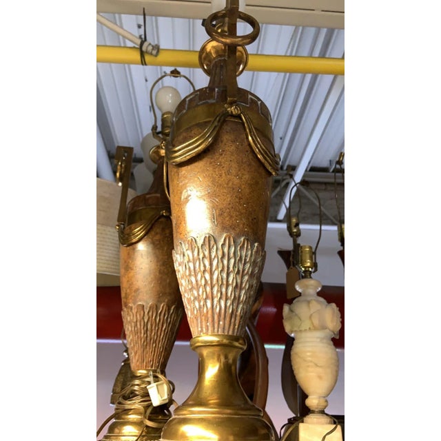 Vintage Maitland Smith Neoclassical Bronze Table Lamps - Pair Stunning Pair of Vintage Neoclassical Style Bronze Table...