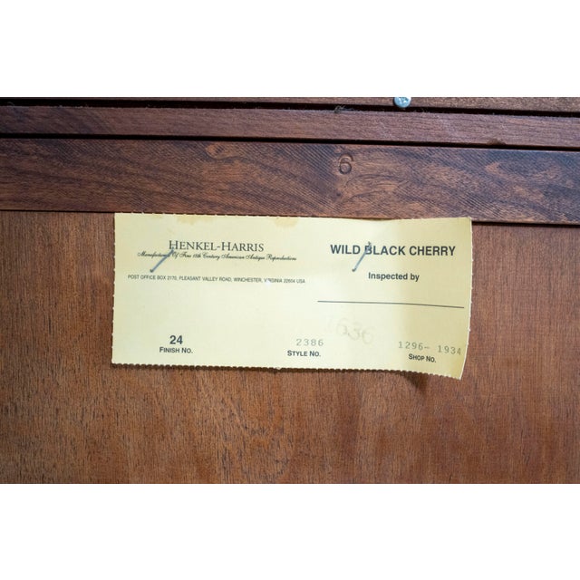 Henkel Harris Cherry Large China Cabinet Breakfront For Sale - Image 18 of 18