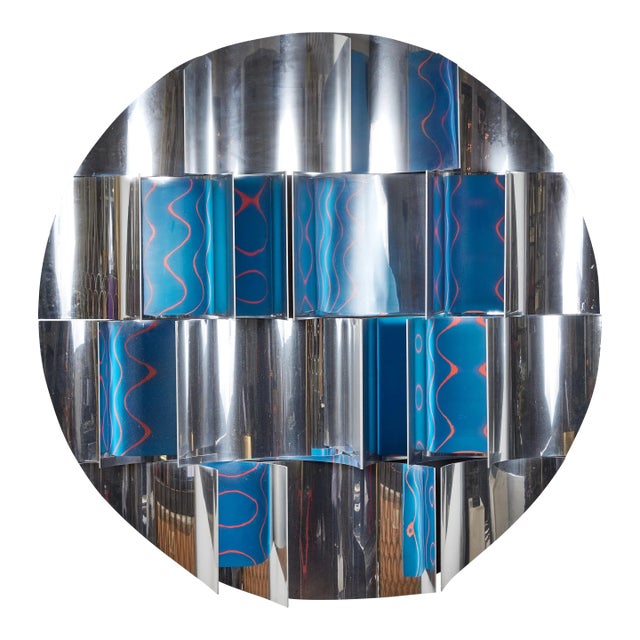 Monumental Kinoptic Metal Wall Sculpture by Rafe Affleck, 1960's For Sale