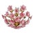 Vintage Murano Glass Floral Chandelier – Rare Deep Pink Flowers, Flush Mount For Sale