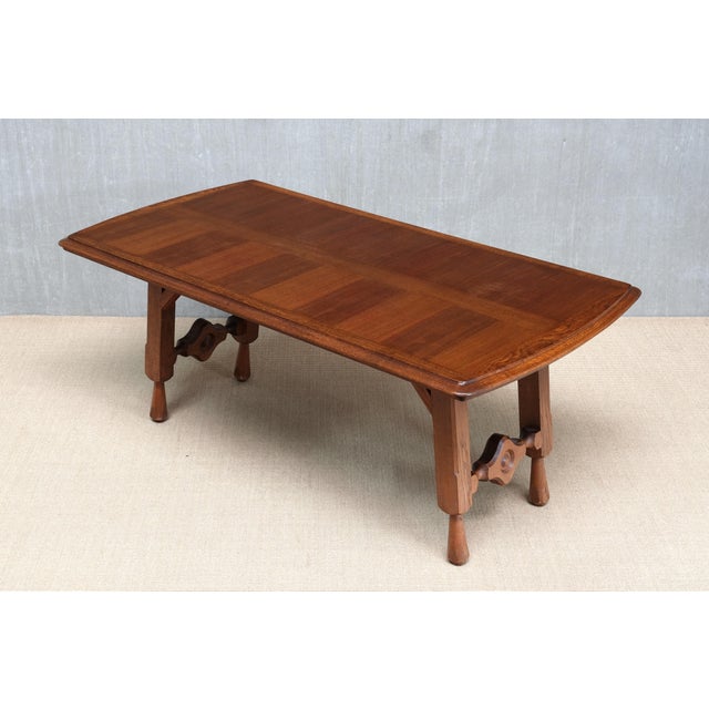 Guillerme et Chambron Oak Parquetry Dining Table by Guillerme et Chambron for Votre Maison, France, 1960s For Sale - Image 4 of 15