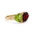 Contemporary Peridot & Garnet Heart Cut Ring - Toi Et Moi Birthstone Ring - Us 7 For Sale - Image 3 of 3