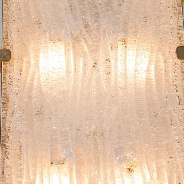 Wavy Textured Glass Sconce With Clip Details For Sale - Image 10 of 11