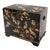 Oriental Hand Painted Black Lacquer Bar Trunk Chest Electric Lift Shelf Inside For Sale