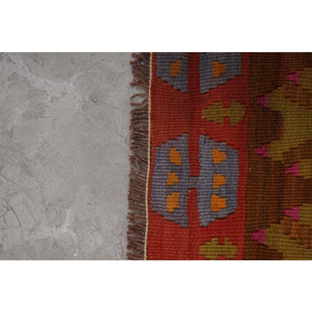Tribal Flat Woven Turkish Striped Kilim Runner 3'2'' X 14'9'' For Sale - Image 9 of 9