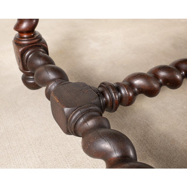 19th C. French Louis XVIII Style Oak Barley Twist Dining Table 7 Ft For Sale - Image 14 of 18