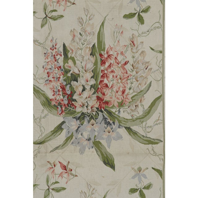 Traditional Rug & Kilim’s Tudor Style Rug in White and Cream With Floral Patterns For Sale - Image 3 of 7