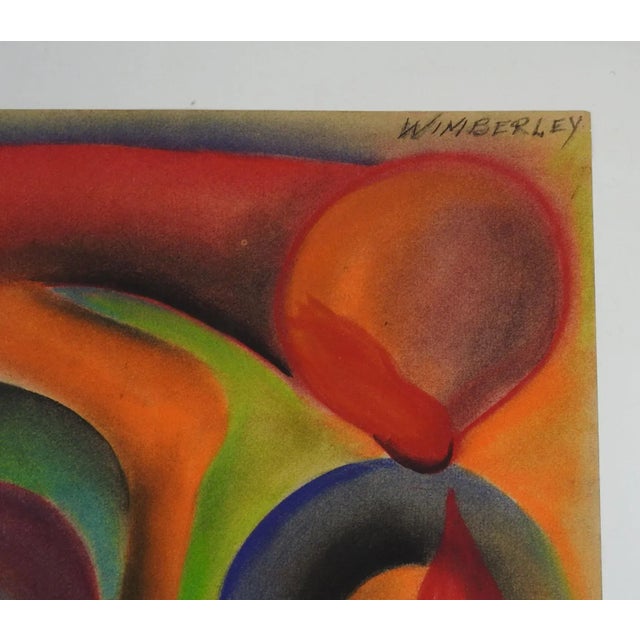 Abstract pastel on paper. Signed Wimberly upper right corner. Unframed, age toning, edge wear.