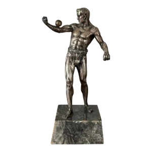 Strong Man Plated Art Deco Sculpture