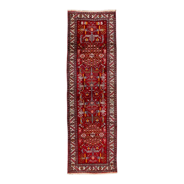 Vintage Persian Heriz Rug, 3'4" X 10'9" For Sale