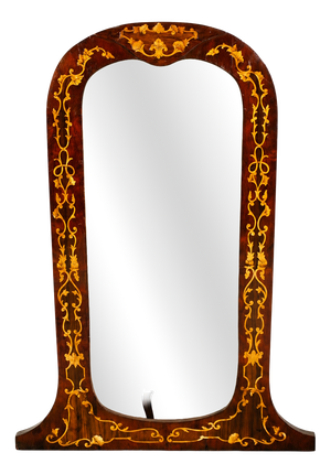 Venetian Inlaid Walnut Mirror with Rococo Marquetry from Bassanos Ebanistery, 1890s
