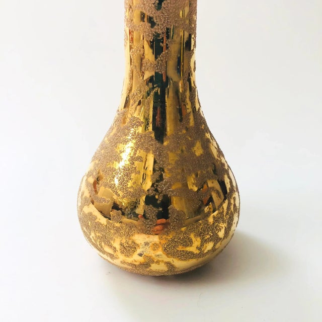 Mid 20th Century Mid Century Gold Glass Vase - Made in Italy For Sale - Image 5 of 6