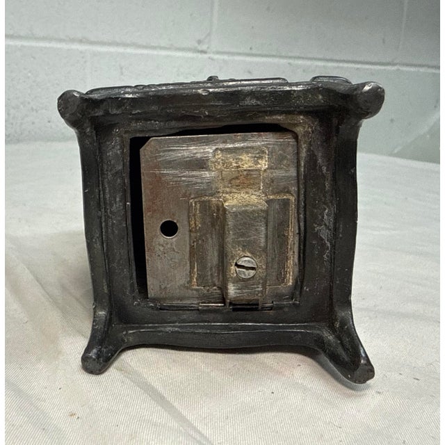 Antique 1930s-40s Vintage Globe Glow-Boy Metal Stove Advertising Coin Still Bank For Sale - Image 10 of 12