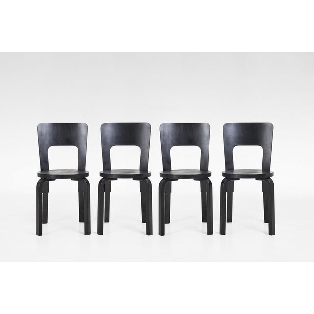 Model 66 Chairs by Alvar Aalto for Artek, Finland, 1930s, Set of 4 For Sale - Image 3 of 5