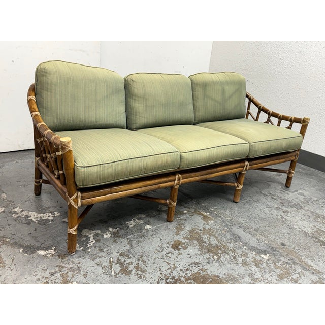 Contemporary McGuire Furniture Bamboo Sofa, Vintage For Sale - Image 3 of 12