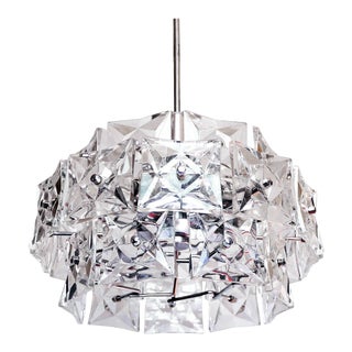 Design Chandelier Crystal & Chrome by Kinkeldey, Germany, 1960s For Sale