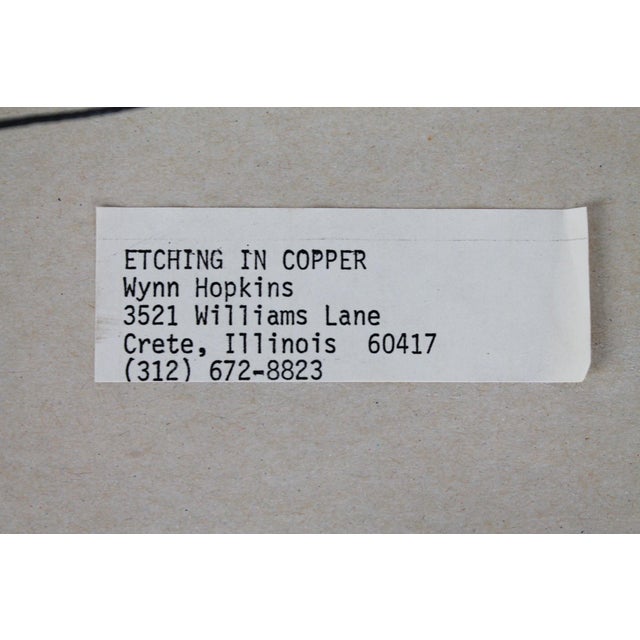 1980's Framed Etched Copper Foliage Art Wall Hangings S/3 For Sale - Image 11 of 11