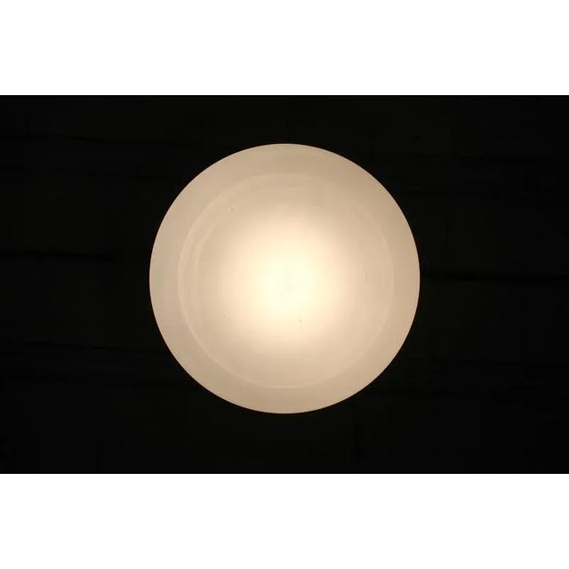 Mid-Century Modern Italian Suspension Lamp in Wood and Frosted Glass, 1960s For Sale - Image 11 of 14