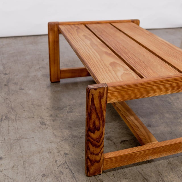 1970s Baltic Pine Plank Top Cocktail Table For Sale - Image 4 of 8